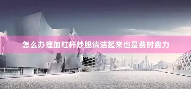 怎么办理加杠杆炒股清洁起来也是费时费力